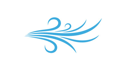 Dynamic blue wind breeze graphic symbol illustration.