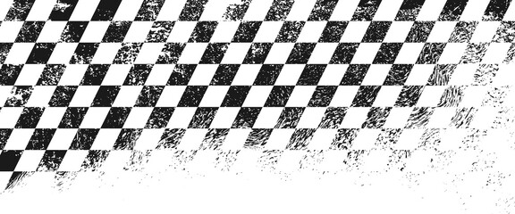 Naklejka premium Race flag grunge vector design transparent background. Speed flag vector illustration isolated