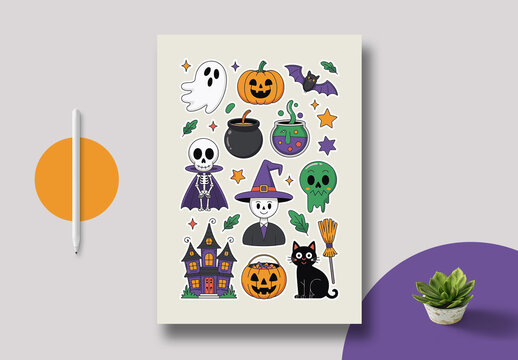 Halloween Sticker Set Layout
