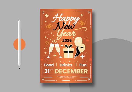 Happy New Year 2026 Poster Template