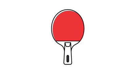 Red and White Ping Pong Paddle Illustration.