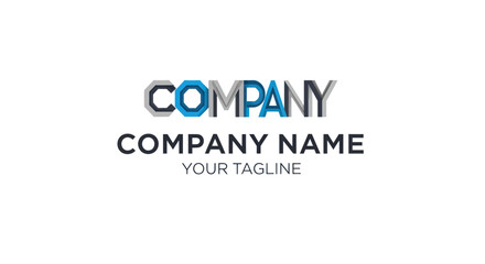 Modern Company Logo Design with Bold Typography and Abstract Elements.