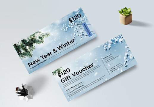 New Year Exclusive Gift Voucher Template Layout