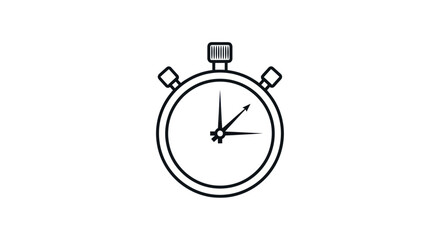 Classic Stopwatch Icon with Analog Dial and Push Buttons.