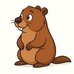 마멋, 좌측면, 애니메이션 아트, jpeg (Marmot, left side view, animation art, jpeg)