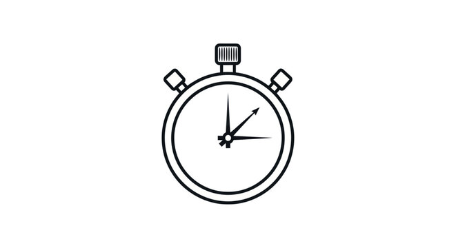 Classic Stopwatch Icon with Analog Dial and Push Buttons.