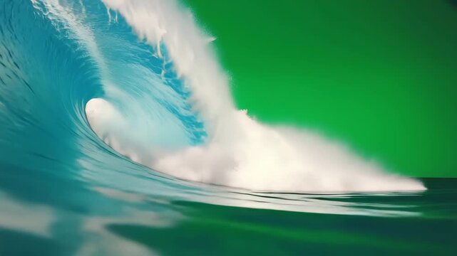 Meereswelle auf Chroma Key Greenscreen &ndash; animierter Wasser-Effekt f&uuml;r Videoproduktionen