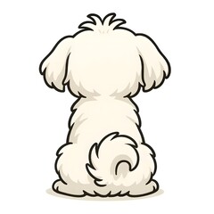 Fototapeta premium 말티즈, 뒷부분, 애니메이션 아트, jpeg (Maltese, back view, animation art, jpeg)