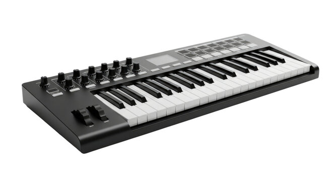 Synthesizer keyboard music instrument transparent background cutout png - Powered by Adobe