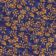 Art design abstract leaves pattern ,yellow shadow dark navy