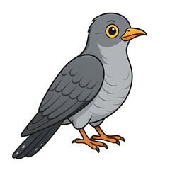 Obraz premium 뻐꾸기, 우측면, 애니메이션 아트, jpeg (Common cuckoo, right side view, animation art, jpeg)