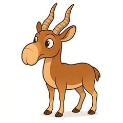 사이가, 좌측면, 애니메이션 아트, jpeg (Saiga antelope, left side view, animation art, jpeg)