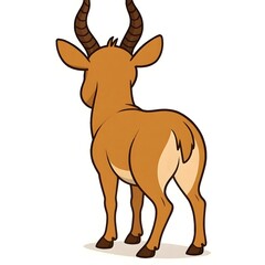 사이가, 뒷부분, 애니메이션 아트, jpeg (Saiga antelope, back view, animation art, jpeg)