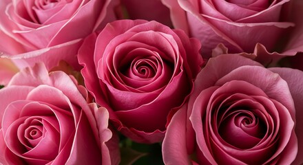 Elegant close up view of a fresh blooming pink rose bouquet.