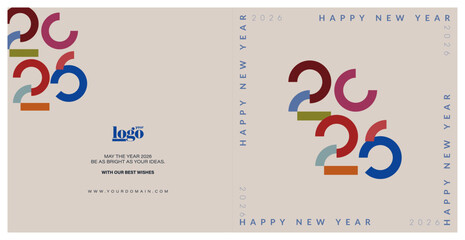 2026 logo vector design. Christmas backrounnd.