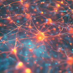 Neural Network in 3D Rendering, 3D Neural Network Render, Digital Neural Network, Neural Connections in 3D, Advanced Neural Visualization, 3D AI Network, Digital Art of Neural Network, Neural Networks