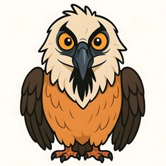 Fototapeta premium 수염수리, 정면, 클로즈업, 애니메이션 아트, jpeg (Bearded vulture, front view, close-up, animation art, jpeg)