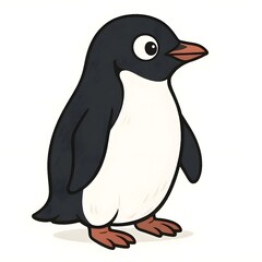 Obraz premium 아델리펭귄, 우측면, 애니메이션 아트, jpeg (Adélie penguin, right side view, animation art, jpeg)