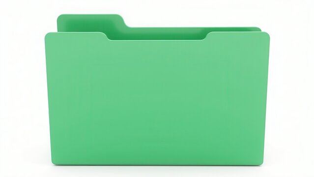 Green folder isolated on white background