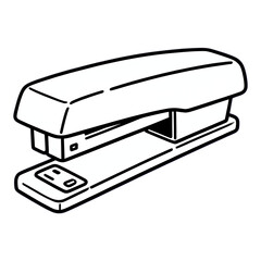 White Stapler Icon with Transparent Background, Minimalist Office Supply Graphic