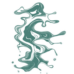 minimal line art vector illustration of layered abstract splash with fluid movement