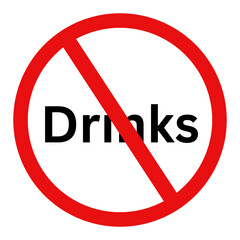 No Drinks Allowed Prohibition Sign | Food and Beverage Restriction Warning Symbol