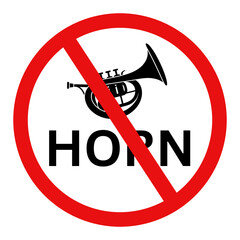 No Honking Zone | Red Prohibition Sign for Noise Control and Quiet Area Enforcement