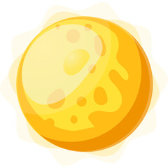 Fototapeta premium Cartoon Sun Illustration with Textured Surface and Jagged Rays Vivid Yellow and Orange Hues on Transparent Background