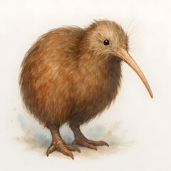 키위새, 수채화, jpeg (kiwi bird, water colour, jpeg)