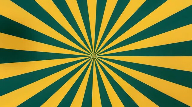 Vintage circus marquee background with yellow radial rays on green, retro carnival pattern with grunge paper texture, abstract poster template inspired by old pop art and classic fairground. Video