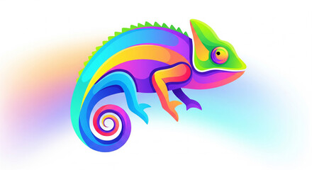 Logo cam&eacute;l&eacute;on dynamique avec d&eacute;grad&eacute; de couleurs pour une utilisation professionnelle
