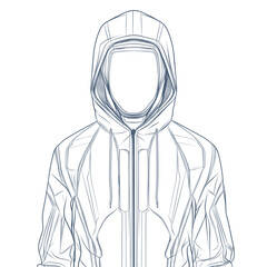 simple flat vector design of hoodie with futuristic designs at a tech startup