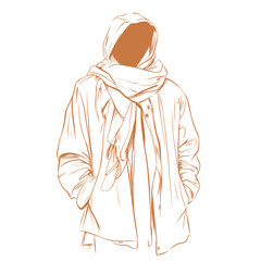simple modern concept illustration of layered outerwear