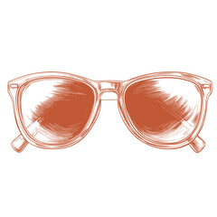 simple outline line art illustration of fashionable sunglasses