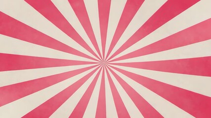 Vintage circus marquee background with pink radial rays on beige, retro carnival pattern with grunge paper texture, abstract poster template inspired by old pop art and classic fairground. Video - Powered by Adobe