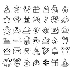 The  Christmas icon for Holiday or celebration concept.