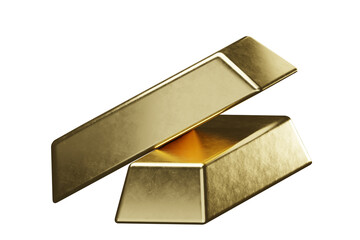Gold Bars on Transparent Background