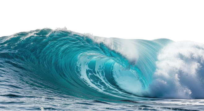 Crashing ocean wave transparent background cutout png