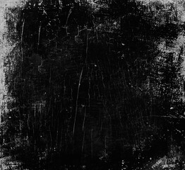 Black grunge scratched background, old scary horror distressed texture, copy space