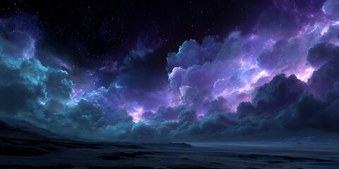 Sci-Fi Nebula Galaxy Landscape Ultra Wide Wallpaper for Dual Monitor Gaming Setup Space Exploration Desktop Background