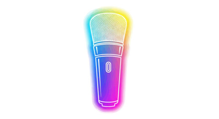 Vibrant Rainbow Glowing Microphone Icon for Music and Audio.