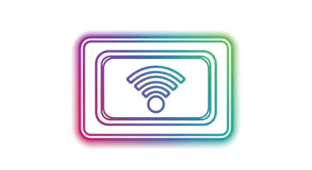 Vibrant Rainbow Glow Wi-Fi Signal Icon.
