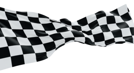Checkered flag waving transparent background cutout png
