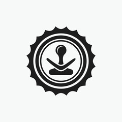 approval check medal vector icon with white background