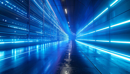 Digital Data Stream: A mesmerizing visual of digital data streaming through a futuristic network, where streams of data are flowing, creating a sense of rapid movement and technological innovation.