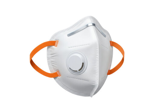 Medical face mask with valve isolated PNG, personal protective equipment for healthcare workers and protection against viruses and air pollution