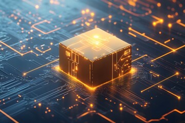 Package Inside Digital Circuit Pattern