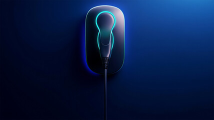 Energy EV car concept. Futuristic hybrid vehicle charge battery electric on station blur cityscape on panoramic banner blue background with icon illustration environment friendly. green eco technology