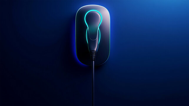 Energy EV car concept. Futuristic hybrid vehicle charge battery electric on station blur cityscape on panoramic banner blue background with icon illustration environment friendly. green eco technology