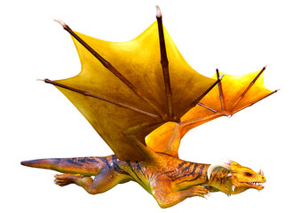 Fototapeta premium 3D Rendering Fairy Tale Dragon on White